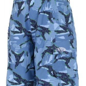 AFTCO brand men’s men’s fishing shorts - Blue Camo